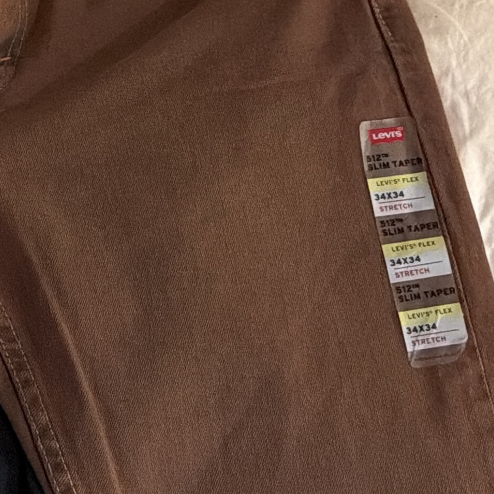 NWT Levi's Mens 512 1188 Acid Brown Raw Hem Slim Taper Denim Jeans 34*34 - Picture 5 of 5